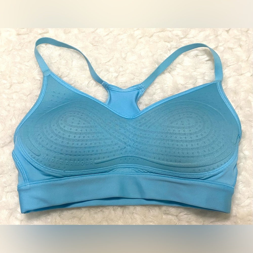 Under Armour Womens S Blue Sports Bra Sporty Athletic Activewear Athleisure - Picture 8 of 10